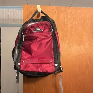 High Sierra Burgundy and Black Men's Backpack